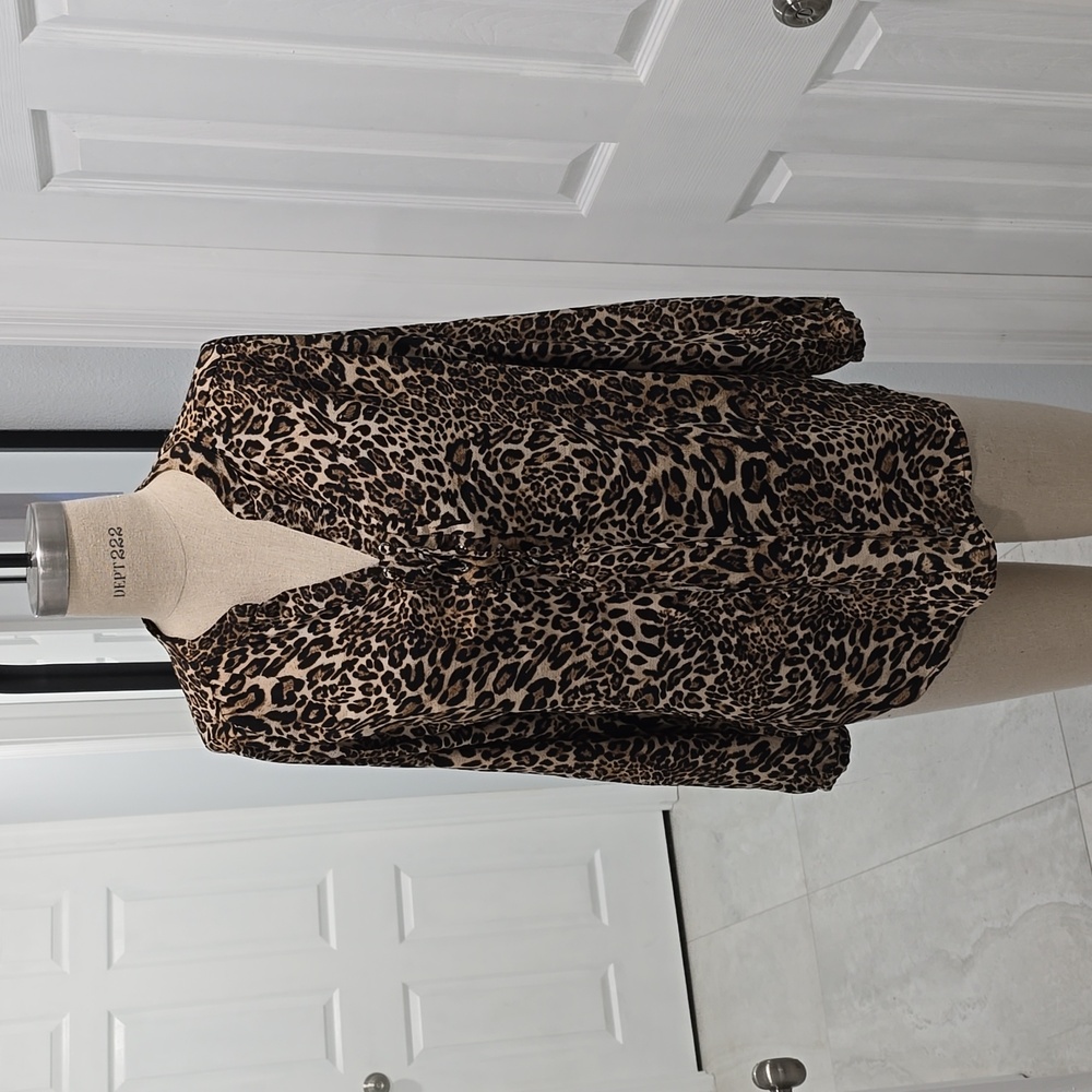 Oversized Animal Print Blouse